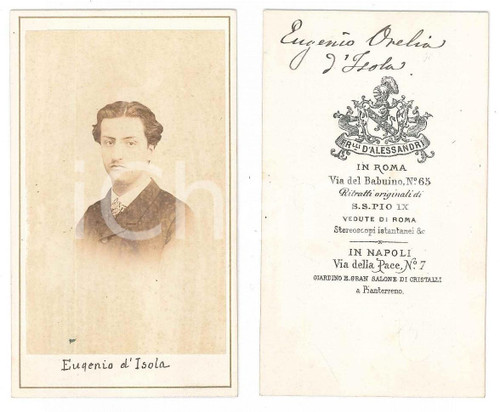 1865 ca Nobile Eugenio OREGLIA D'ISOLA - Lycée MONGRE' - Foto D'ALESSANDRI CDV 1865 ca Nobile Eugenio OREGLIA D'ISOLA - Lycée MONGRE' - Foto D'ALESSANDRI CDV